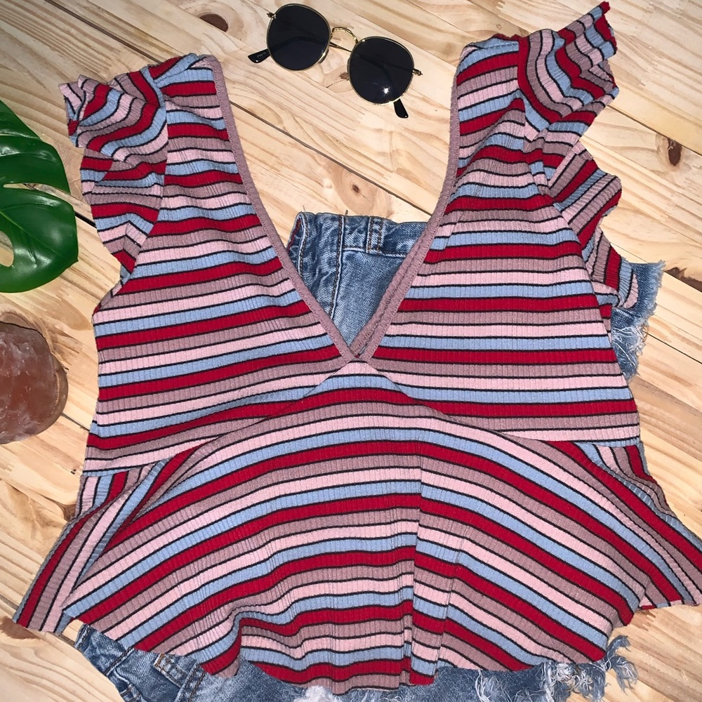 WILD FABLE • medium • striped crop top